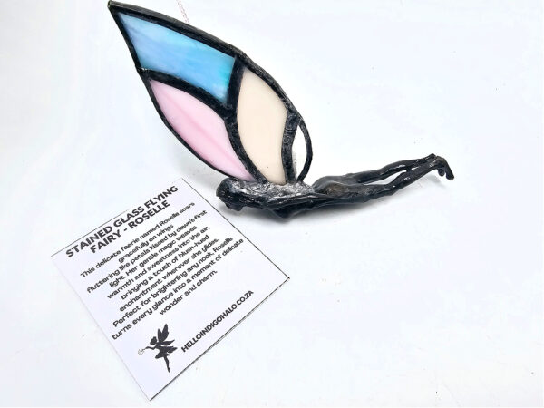Flying Stained Glass Fairy - Roselle - Image 3