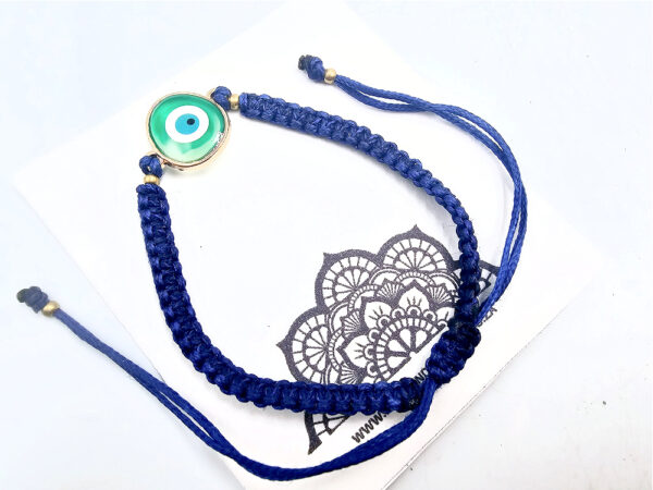 Green Evil Eye Macrame Bangle