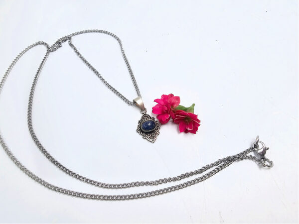 Lapis Lazuli Bohemian Flower Necklace - Image 2