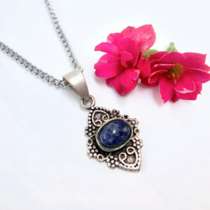 Lapis Lazuli Bohemian Flower Necklace