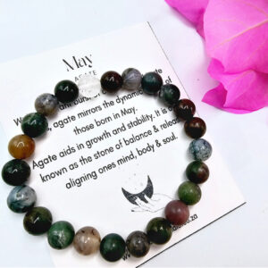 May  Birthstone Bangle Agate (8mm)