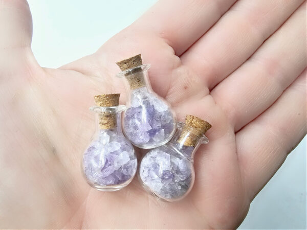 Mini Bottle Of Amethyst Quartz Chips
