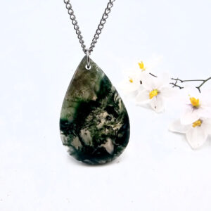 Moss Agate Drop Necklace