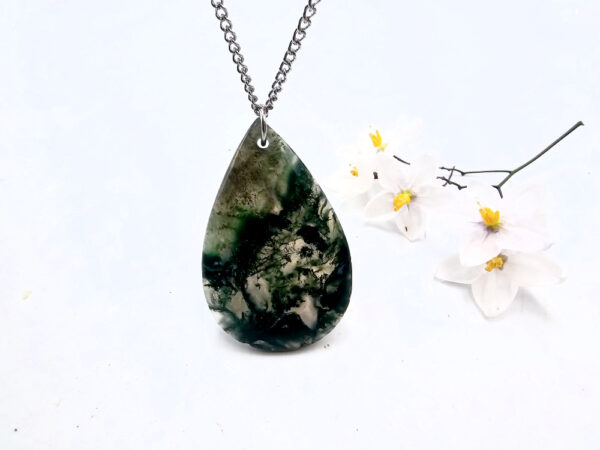 Moss Agate Drop Necklace