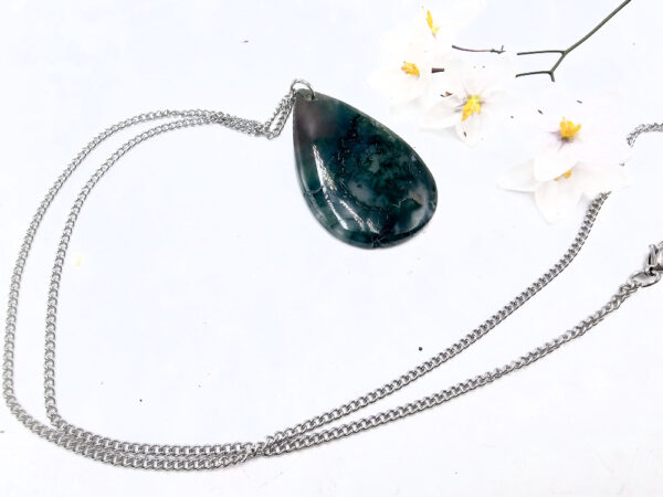 Moss Agate Drop Necklace - Image 2