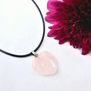Necklace Heart Rose Quartz (1.5cm)