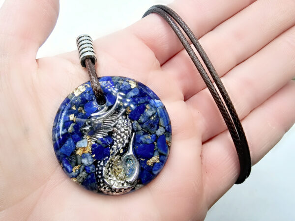 Orgonite Dragon Lapis Lazuli Necklace - Image 3
