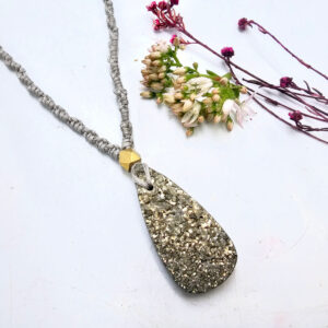 *Pyrite Macrame Necklace