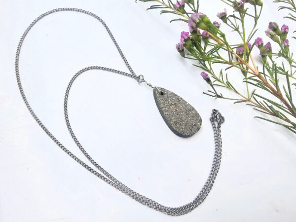 Pyrite Necklace Drop Long - Image 2
