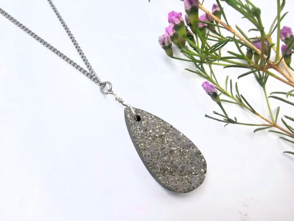 Pyrite Necklace Drop Long