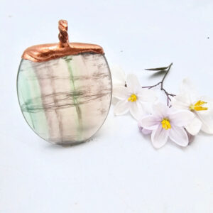 Rainbow Fluorite Polished Copper Pendant