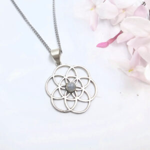 Seed Of Life Necklace Moonstone