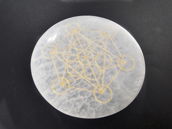 Selenite Charging Plate Round (10cm) Metatron