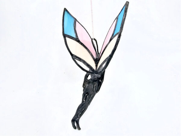 Flying Stained Glass Fairy - Roselle - Image 2