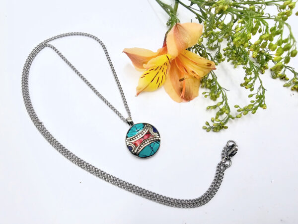 Tibetan Necklace Round Dots - Image 2