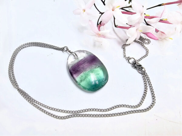 Rainbow  Fluorite Necklace (A) - Image 2