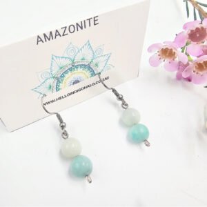 Amazonite Beaded Dangle Earrings