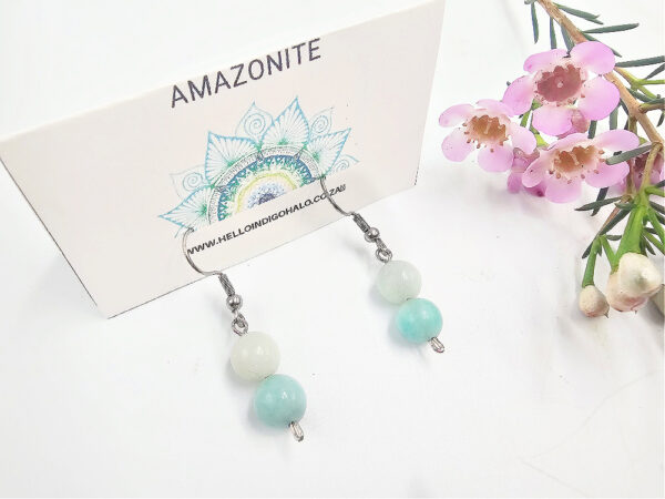 Amazonite Beaded Dangle Earrings