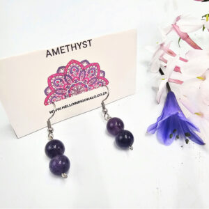Amethyst Beaded Dangle Earrings