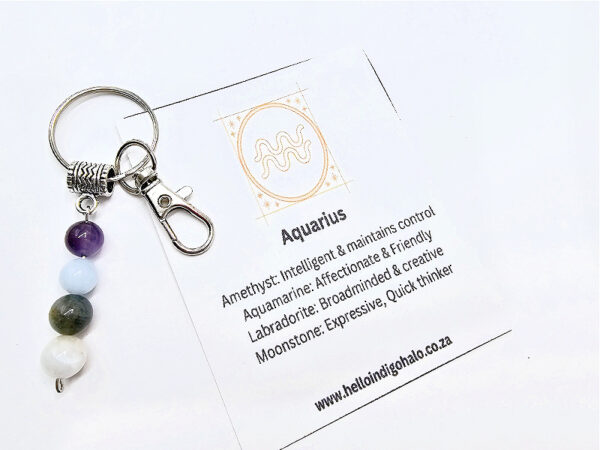 Aquarius Gemstone Key Ring