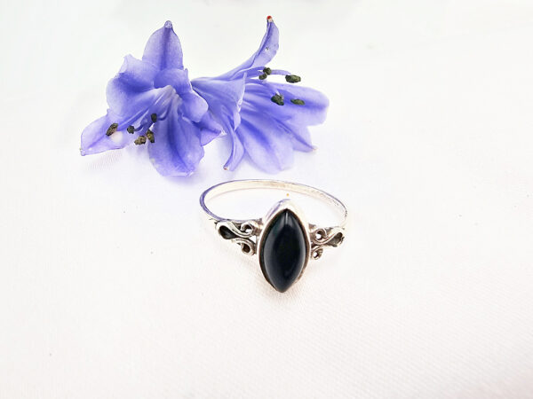 Black Onyx Diamond Ring Swirls