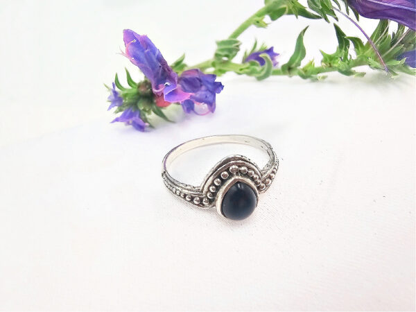 Black Onyx Dotted Ring