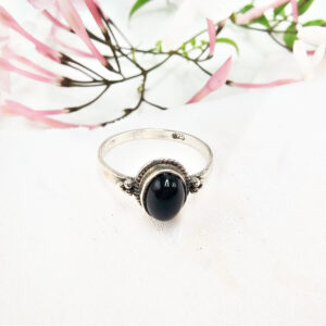 Black Onyx Oval Ring Circles