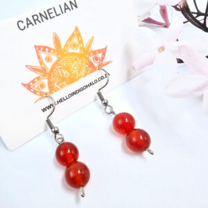 Carnelian Beaded Dangle Earrings
