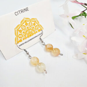 Citrine Beaded Dangle Earrings
