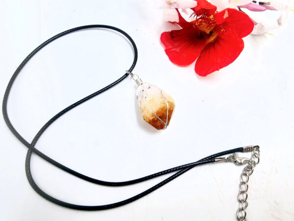 Citrine Rough Wire Wrap Necklace - Image 2