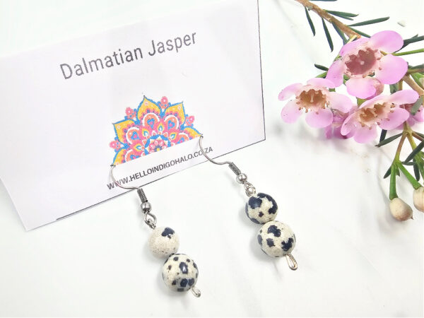Dalmatian Jasper Dangle Earrings