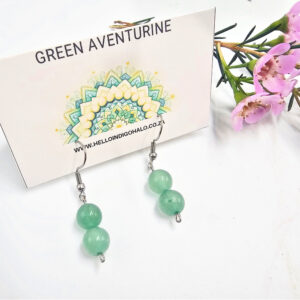 Green Aventurine Beaded Dangle Earrings