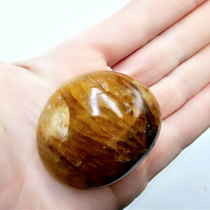 Hematoid Quartz Palm Stone (Golden Healer) D (96g)