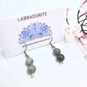Labradorite Beaded Dangle Earrings