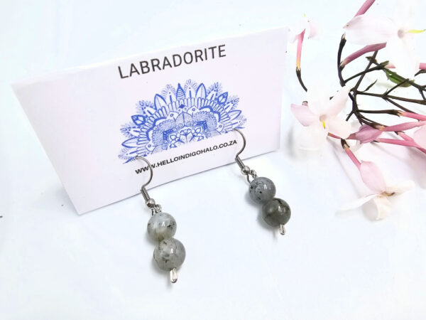 Labradorite Beaded Dangle Earrings