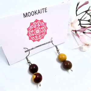 Mookaite Beaded Dangle Earrings