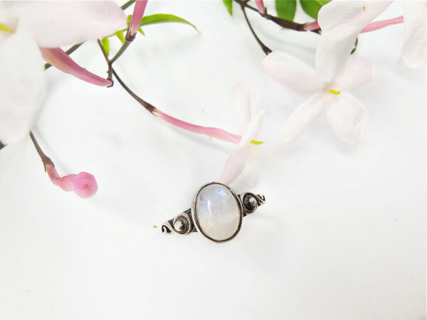 Moonstone Moon Ring Swirls