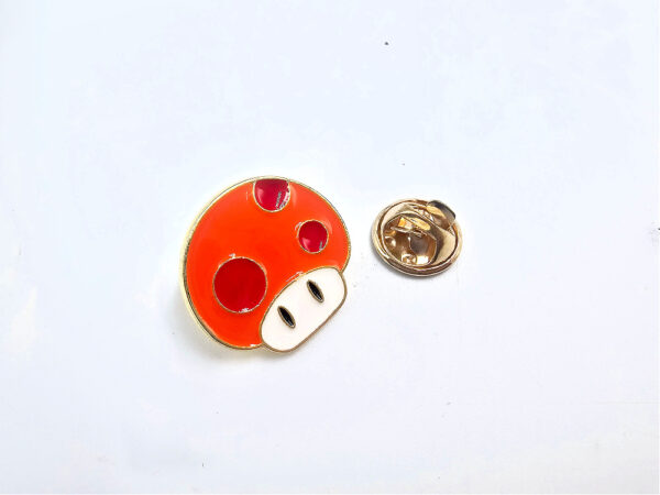 Orange Mushroom Pin Badge