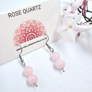 Rose Quartz Beaded Dangle Earrings