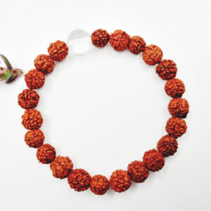 Rudraksha & Clear Quartz Bangle (8mm)