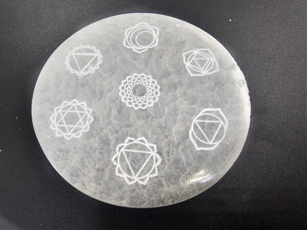 Selenite Charging Plate Round (10cm) Chakra