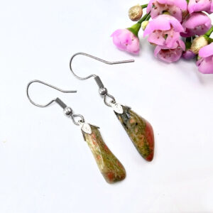 Unakite Drop Earrings (Stainless Steel)