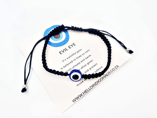Evil Eye Macrame Bangle (Black)