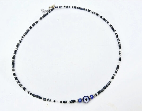 Black Evil Eye Bead Choker Necklace