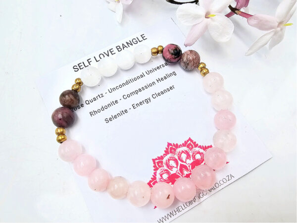 Self Love Gemstone Bangle (8mm)