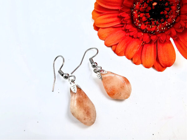 Sunstone Drop Earrings (Stainless Steel)
