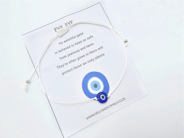 Evil Eye String Bracelet (White)