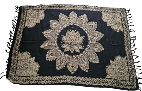 black and gold mandala sarong