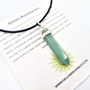 Green Aventurine Crystal Necklace (925 Silver)