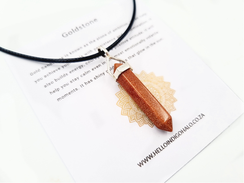 Goldstone Crystal Point Necklace (925 Silver) Goldstone Crystal Point Necklace (925 Silver)
